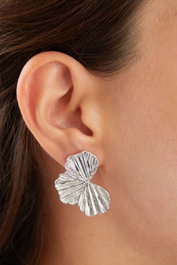 Heliophilia Silver Pendientes de Metal Plateados